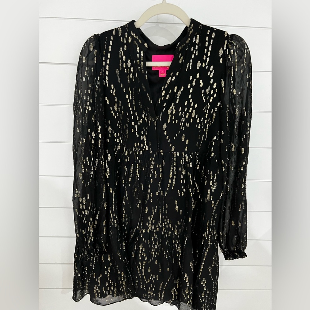 Lilly Pulitzer Winona Long Sleeve Silk Swing Dress